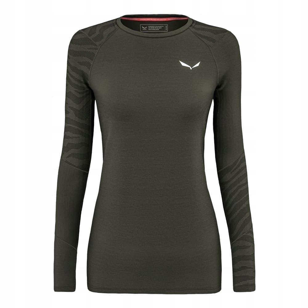 Salewa Cristallo Warm Amr T-Shirt damska koszulka termoaktywna - dark olive, rozm. L