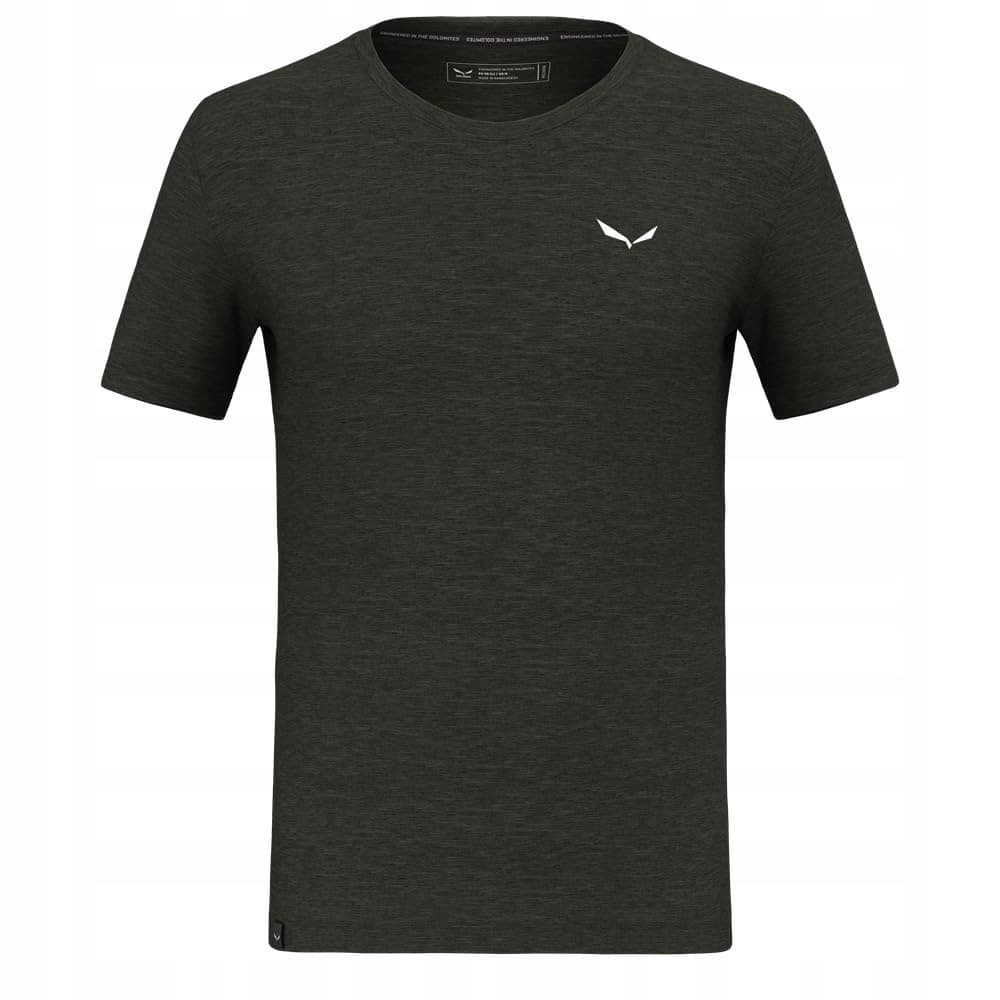 Salewa Eagle Minilogo AM T-Shirt - koszulka merino, czarna, rozmiar XL