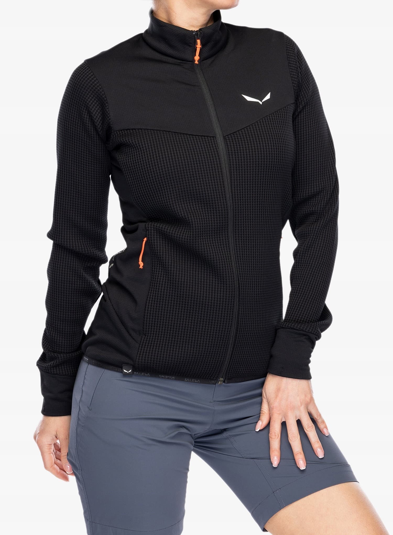 Salewa Puez Waffle Hyb PL Jacket Bluza Damska - Czarna, Rozmiar M