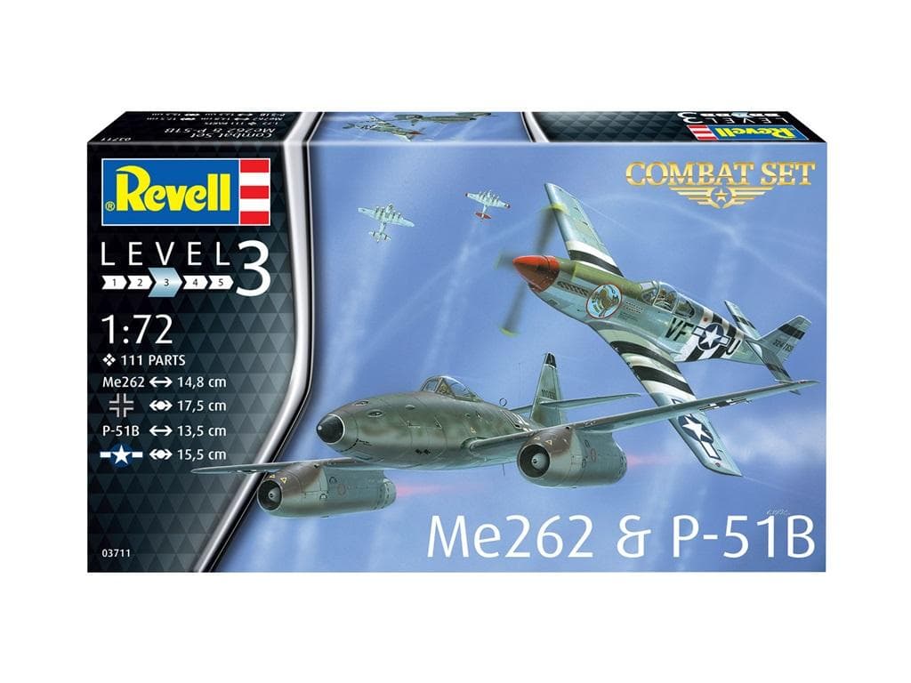 Model Messerschmitt Me 262 i P-51B Mustang samolotów skala 1:72 Revell