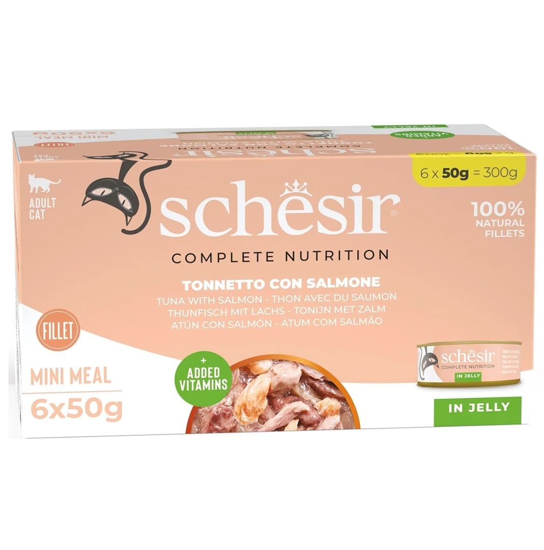 Schesir Adult dla kota Tuńczyk z łososiem M-Pack 6 x 50 g