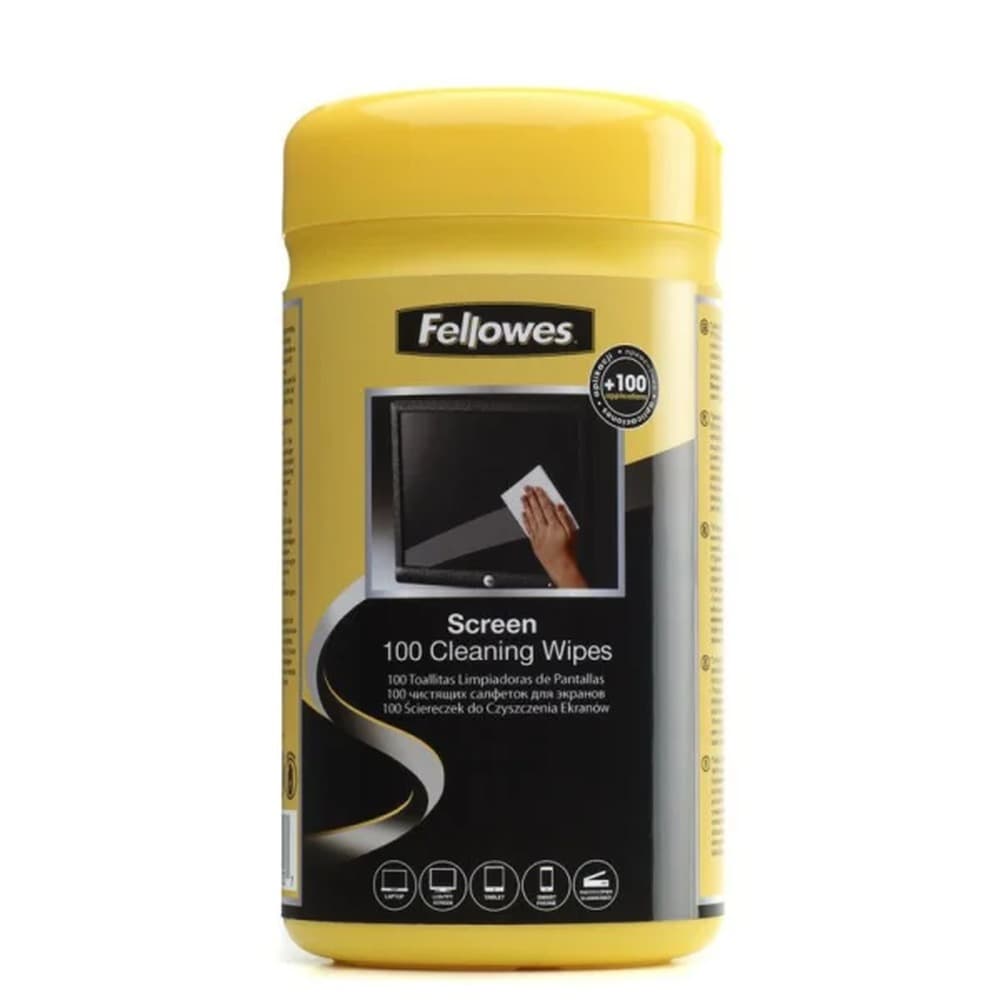 Fellowes ściereczki nasączone do ekranów tuba 100 szt.