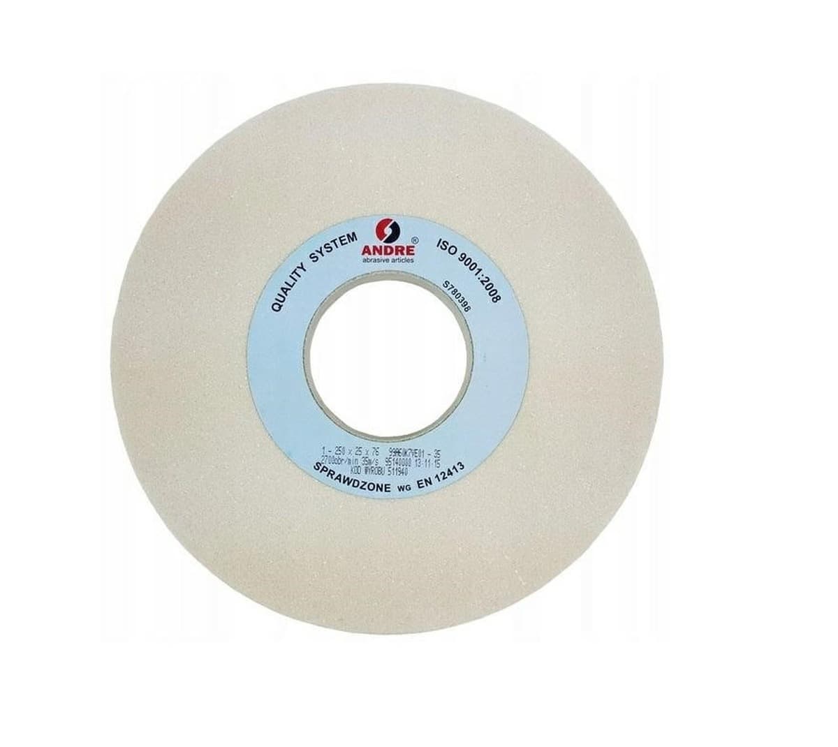 Ściernica płaska 250 mm x 25 mm x 76 mm biała typ 1 ziarnistość 60
