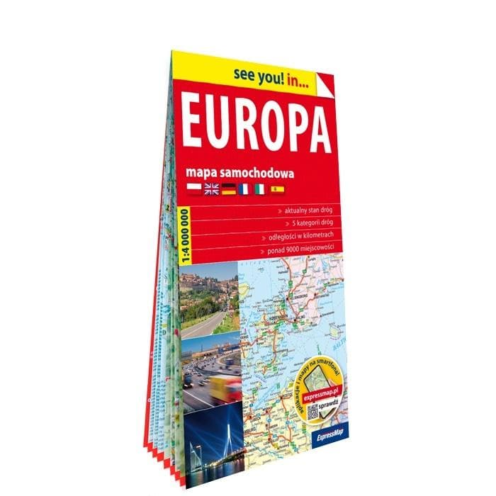 Mapa samochodowa Europy 1:4 000 000