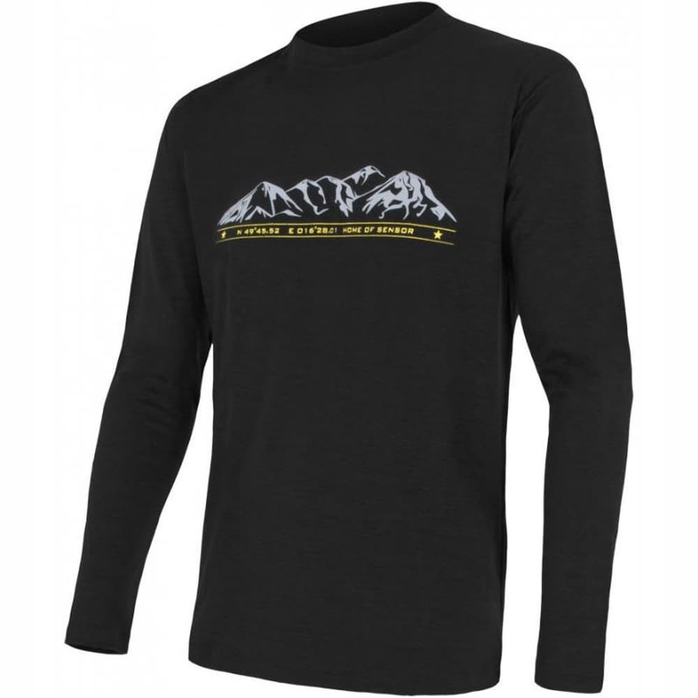 Sensor Merino Active PT Tee L/S - termoaktywna bluza z wełny merino, czarna, rozmiar XXL