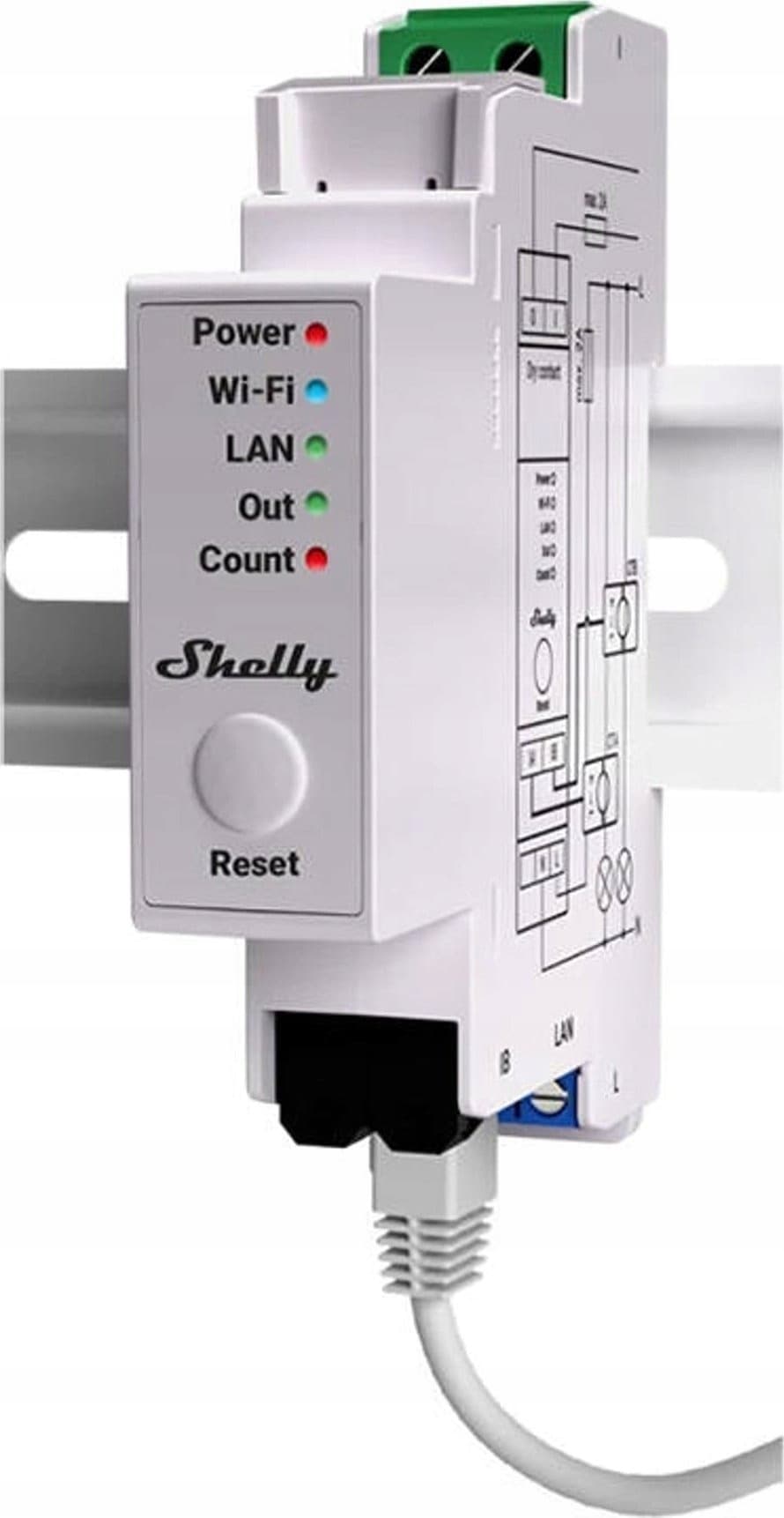 Shelly Pro EM 50A Licznik Energii Elektrycznej DIN 2x50A WLAN/LAN