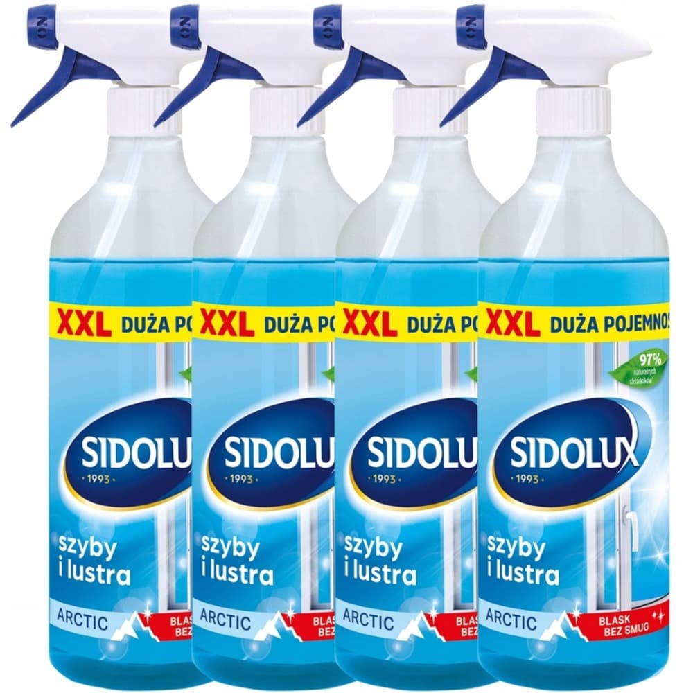 Sidolux płyn do szyb i luster Arctic + Lemon 4 x 900 ml