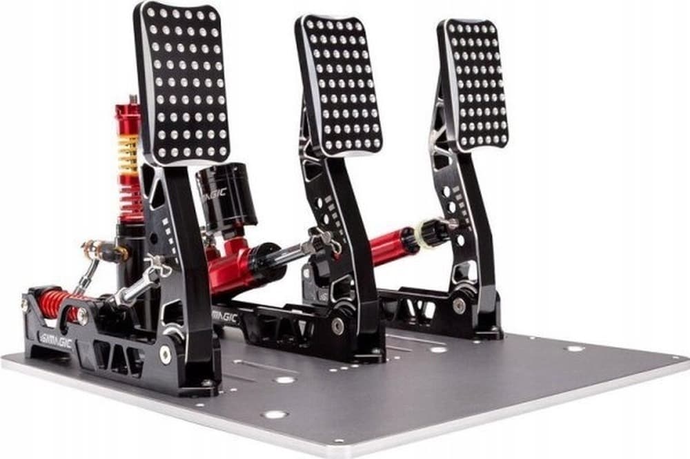 Simagic P2000 Crimson Edition - Zestaw 2 pedałów hydraulicznych z ogniwem obciążnikowym 200 kg