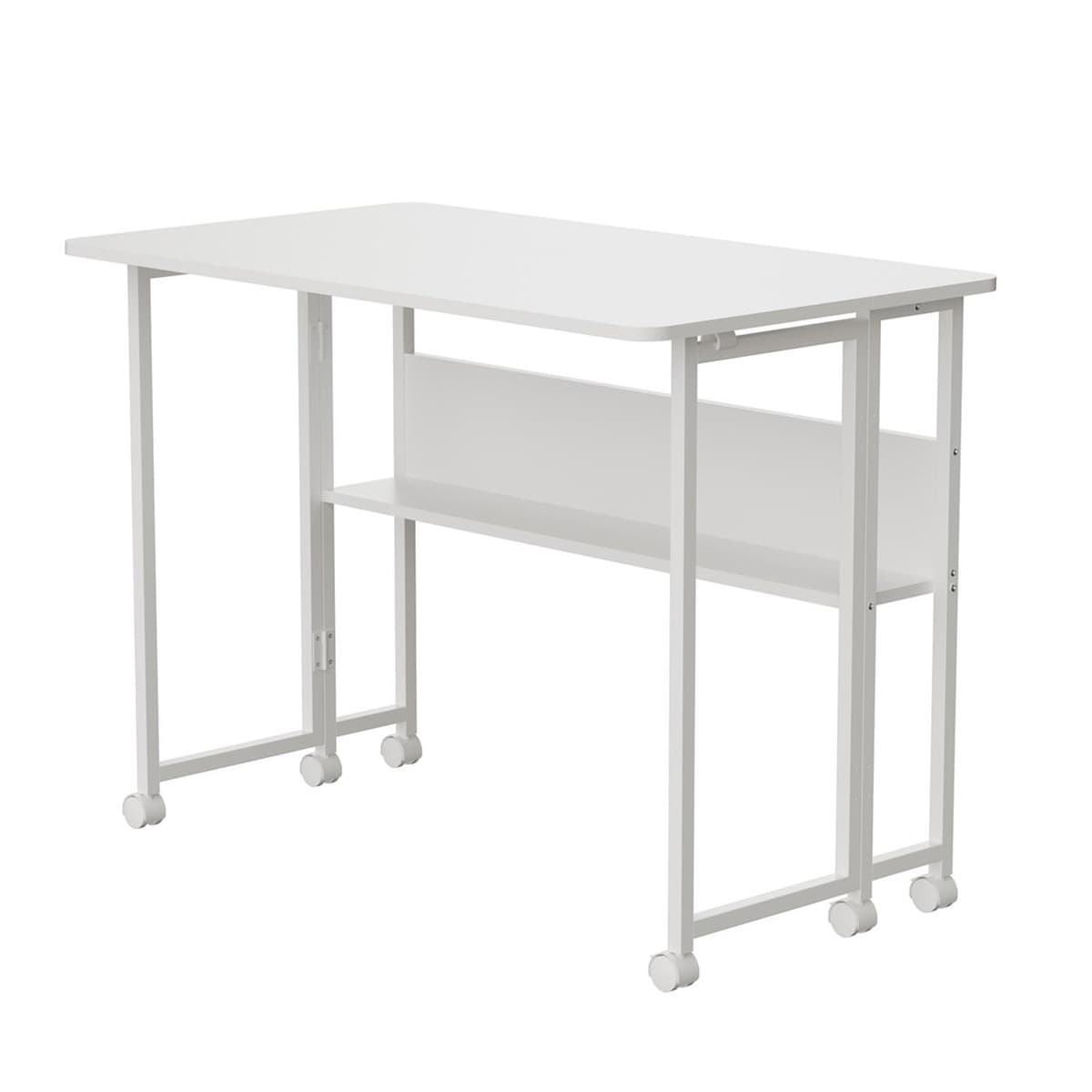 Składane biurko lub stolik Maclean białe mobilne 100 x 58 cm max 50 kg MC-126 W