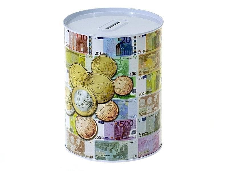Skarbonka metalowa walec Euro MIX
