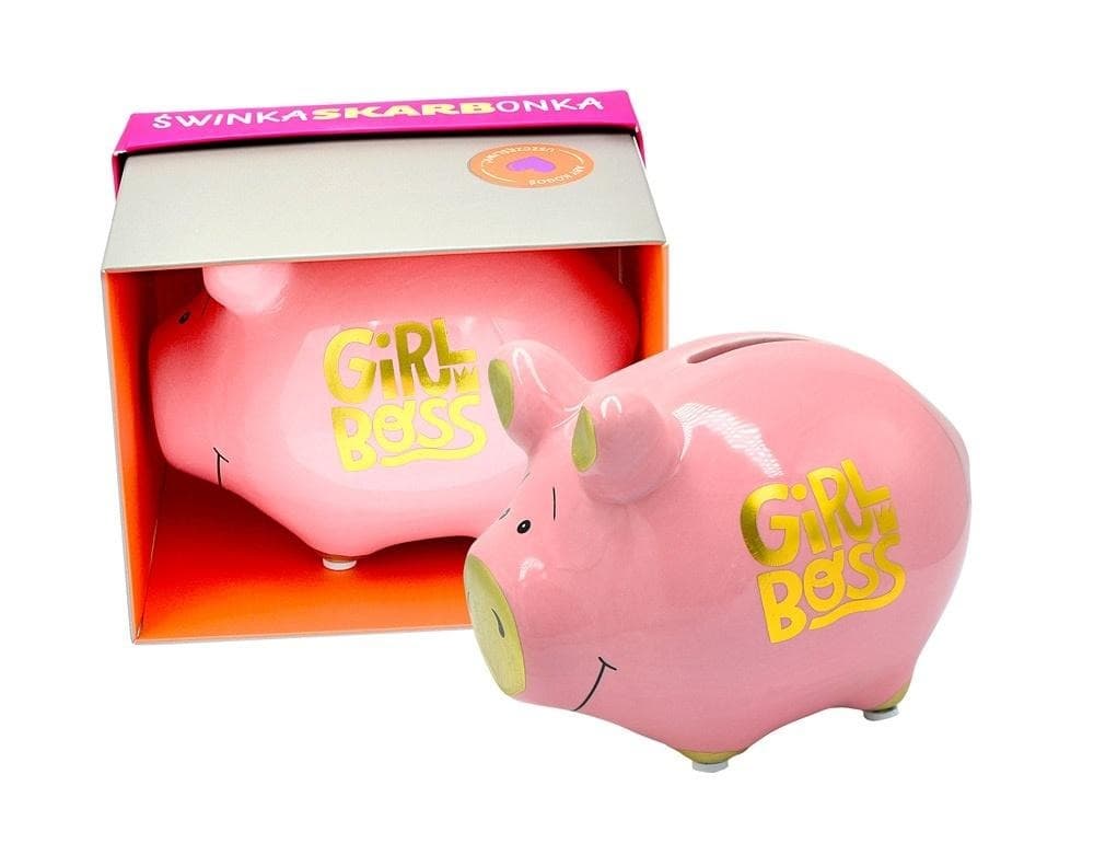 Skarbonka świnka Girl boss ceramiczna mała