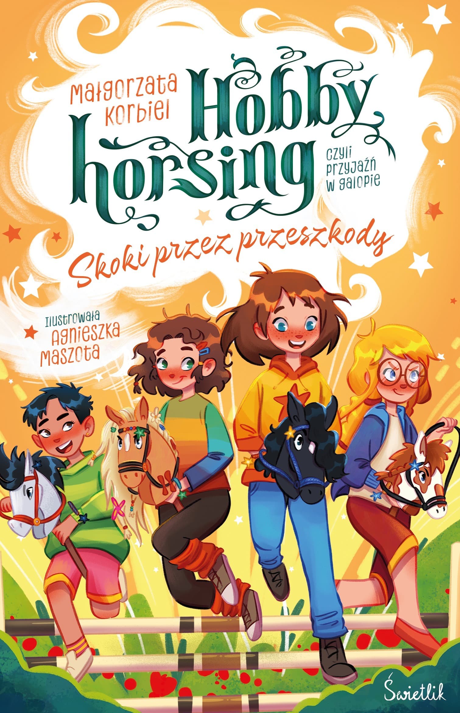 Skoki przez przeszkody. Hobby horsing. Dobre bajki dla dzieci