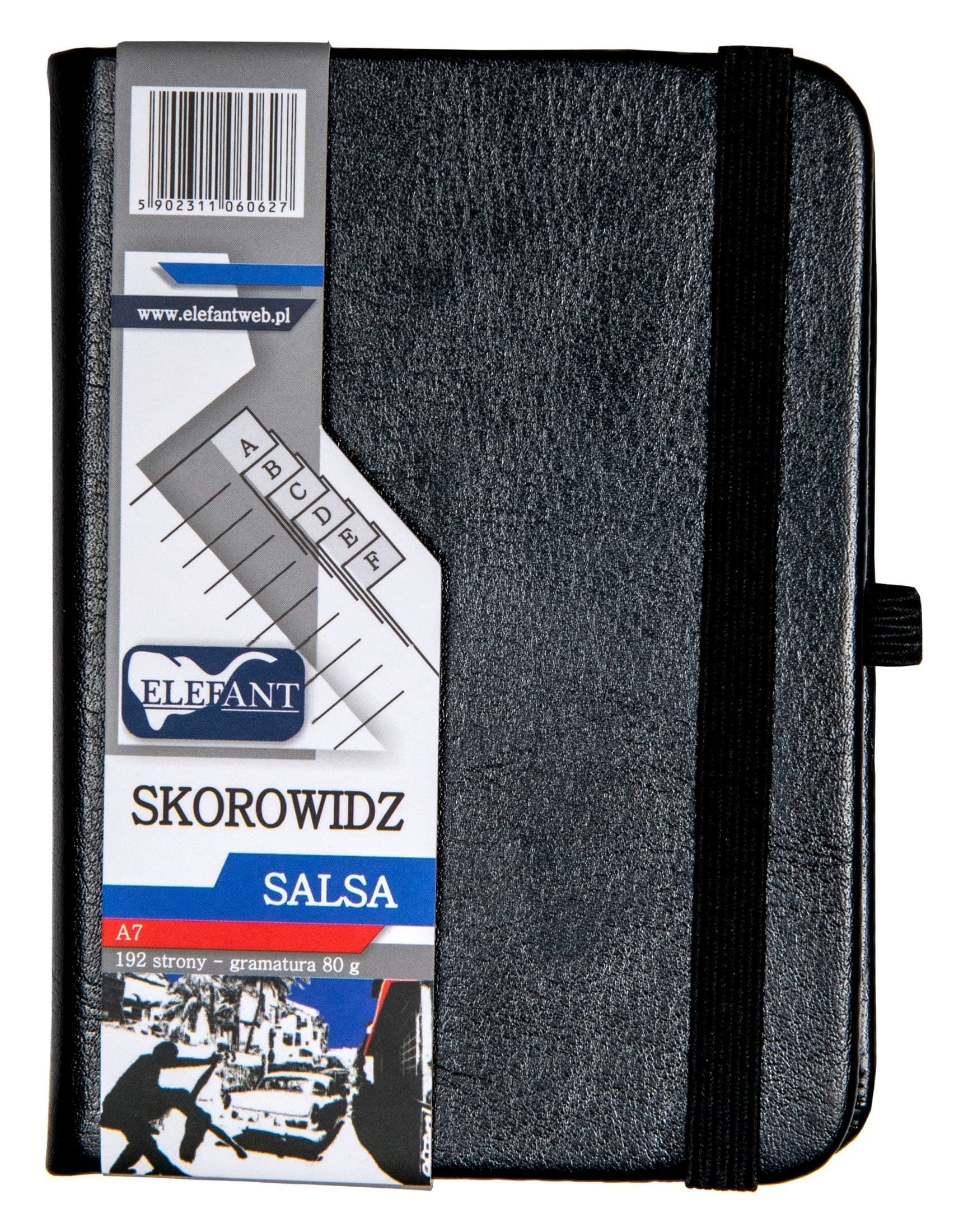 Skorowidz A7 Salsa czarny Elefant 96 kartek