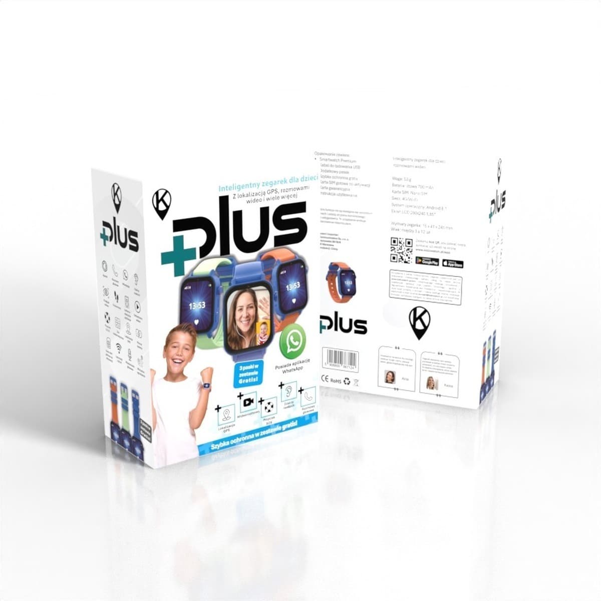 Smartwatch dla dziecka z GPS KiDiZ Plus niebieski