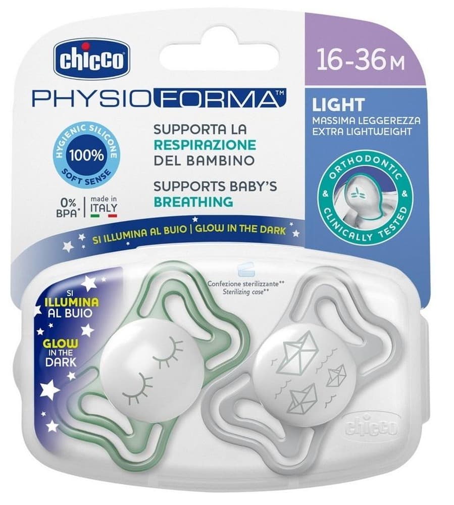 Smoczek uspokajający Chicco Light silikonowy 2 sztuki 16-36m