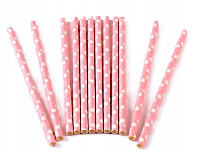 Słomki różowe 19,5 cm 12 szt. PARTY GO