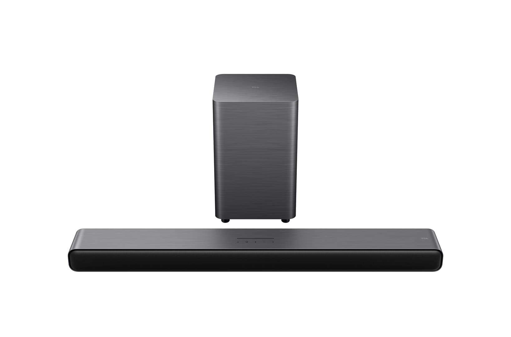 Soundbar 2.1 kanałowy TCL S55HE o mocy 220W z Bluetooth 5.2 i Dolby Atmos Tytanowy