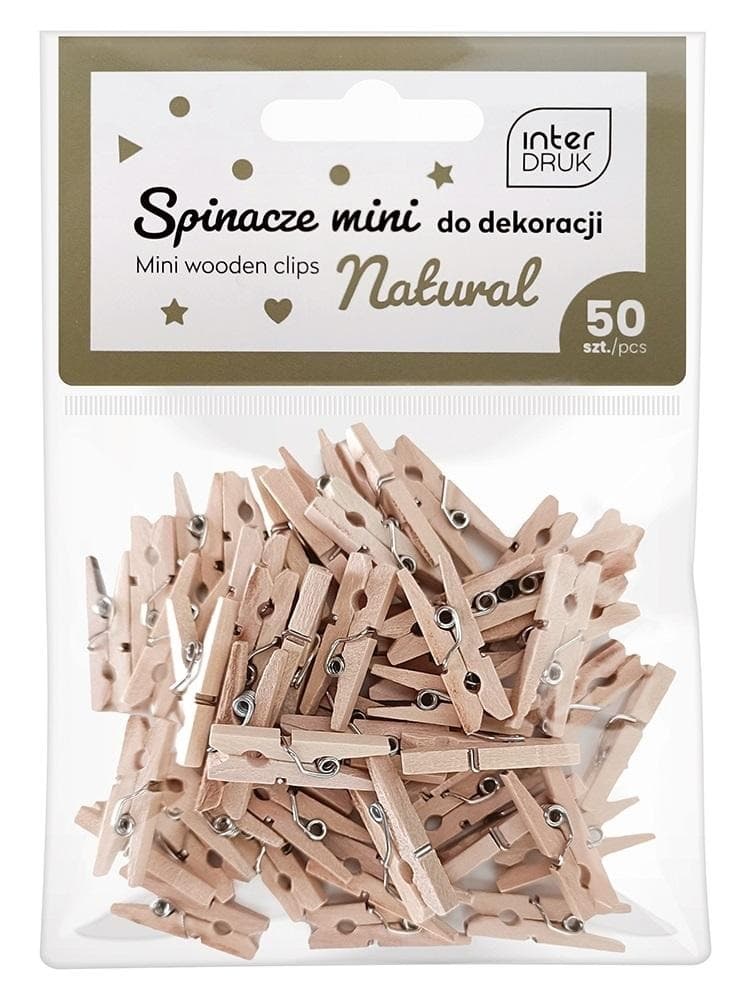 Spinacze naturalne do dekoracji 50 sztuk