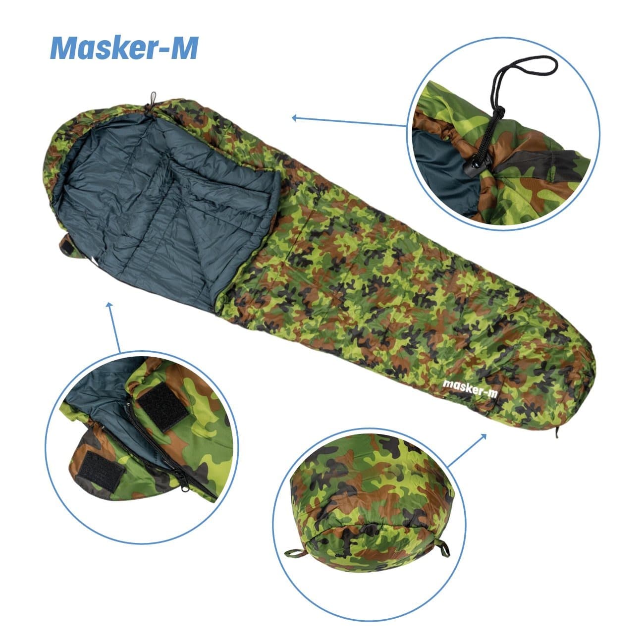 Śpiwór Acra Masker-M kamuflaż, mumia