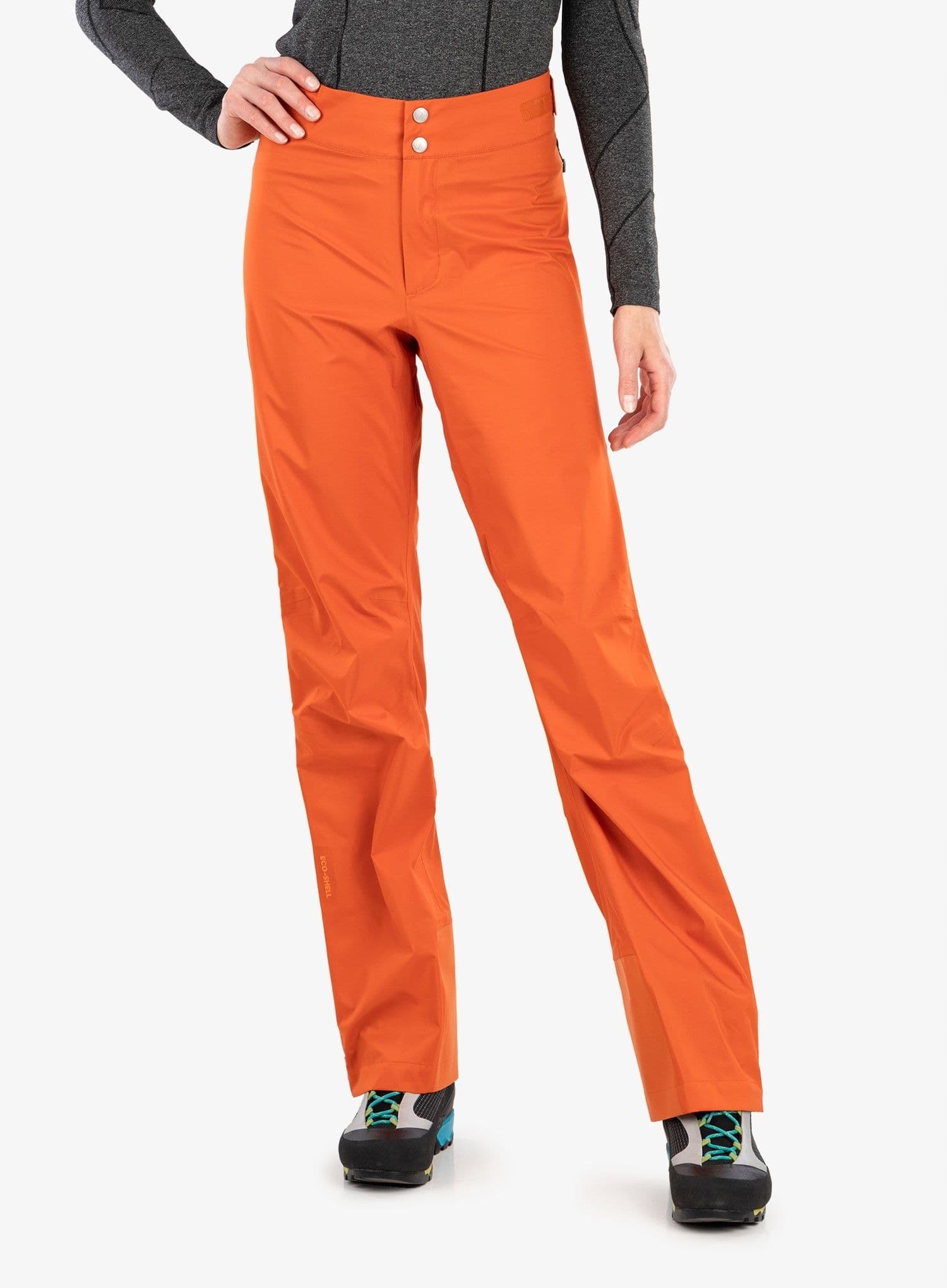 Spodnie damskie Fjallraven Bergtagen Lite Eco-Shell - pomarańczowe, rozmiar M