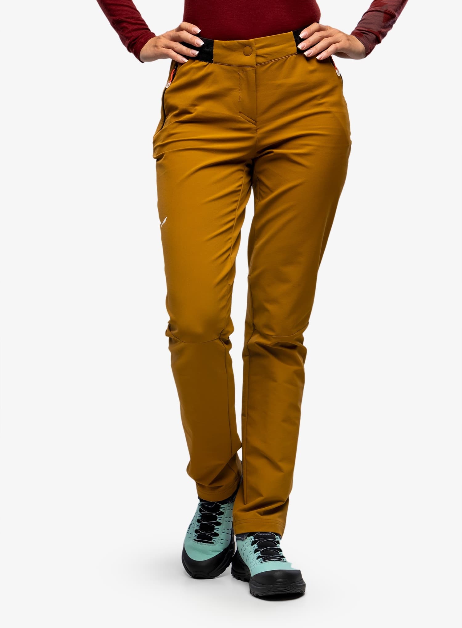 Spodnie softshell damskie Salewa Pedroc 5 Dst Pant - dark olive, rozmiar M