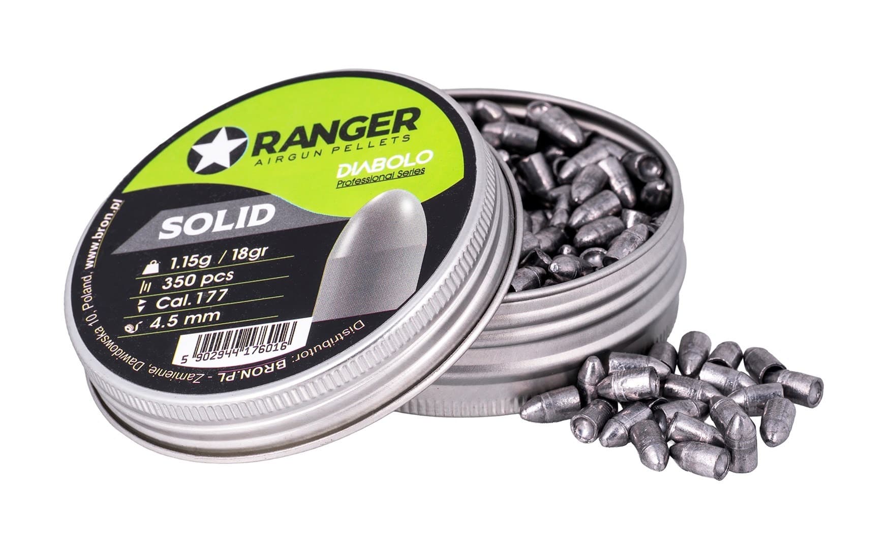 Śrut diabolo RANGER Professional Solid półokrągły 4,5 mm 350 sztuk 1,15 g