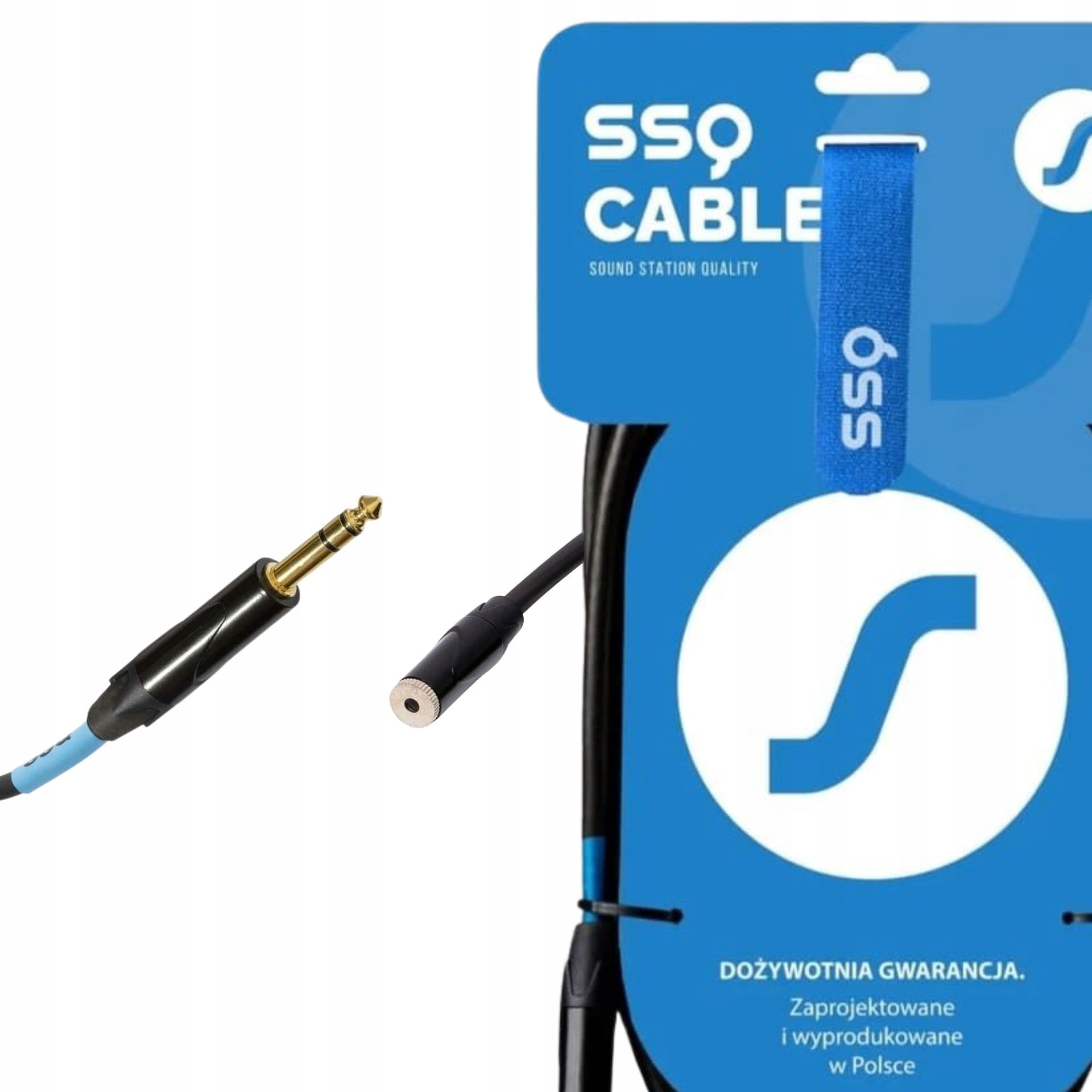 SSQ JSG3 Kabel Jack 6,3 mm Stereo - Gniazdo Jack 3,5 mm Stereo 3m