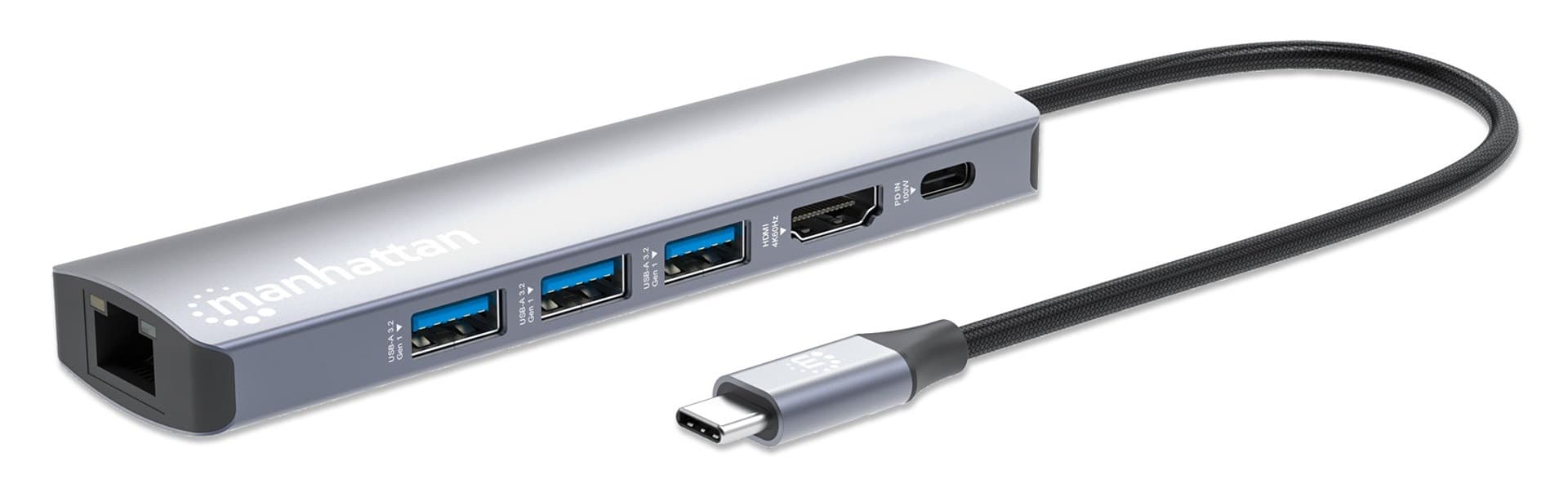 Stacja dokująca Manhattan USB 3.2 Gen 1 Type-C 1x HDMI 3x USB-A srebrna