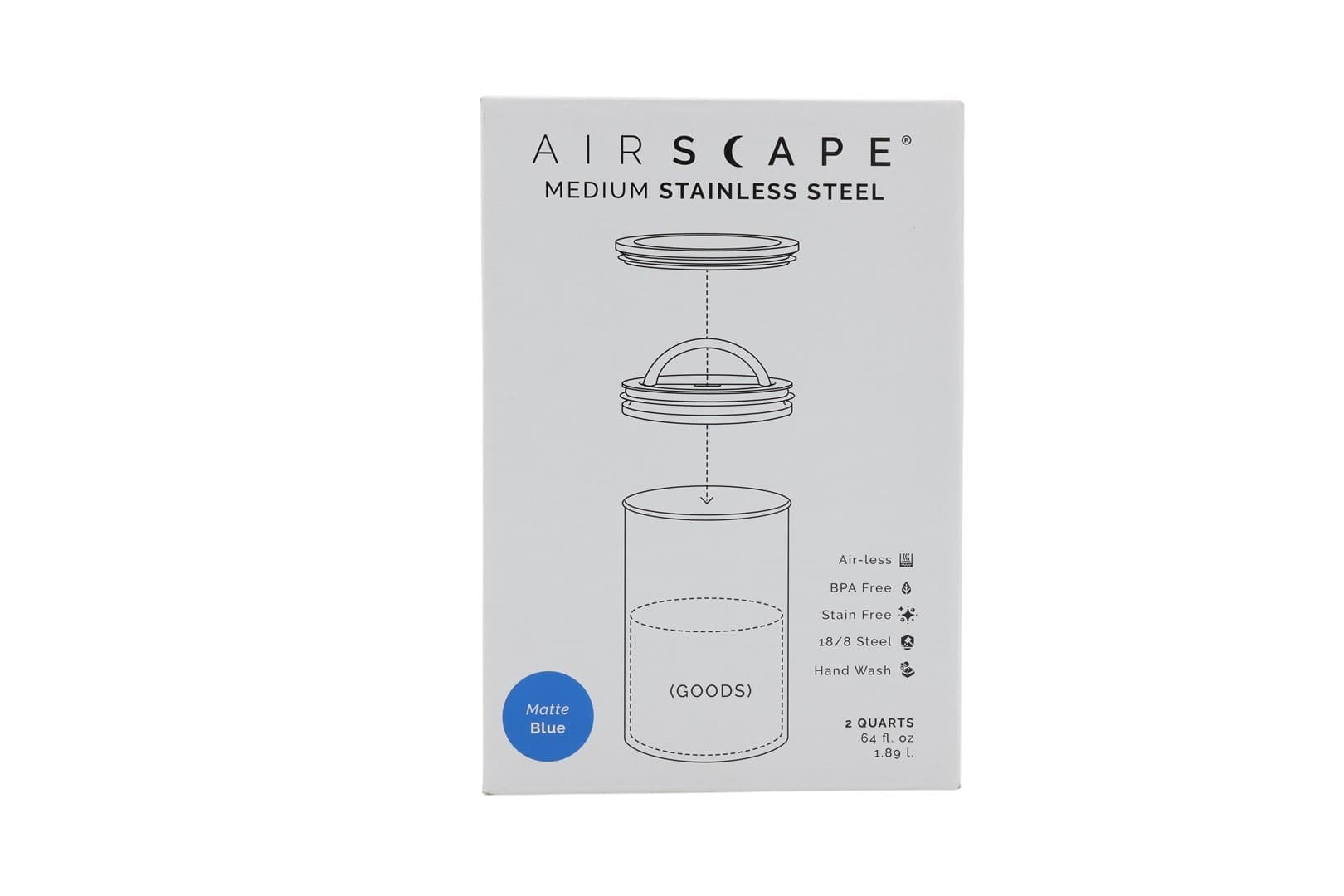 Stalowy pojemnik Airscape średni niebieski matowy