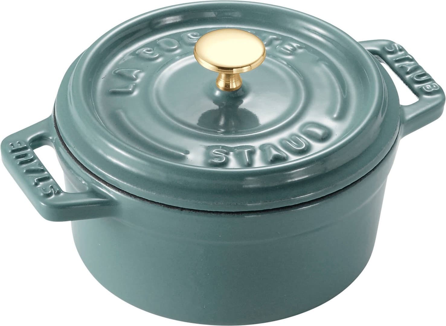 STAUB MINI COCOTTE Mini garnek żeliwny okrągły 250 ml, eukaliptusowy