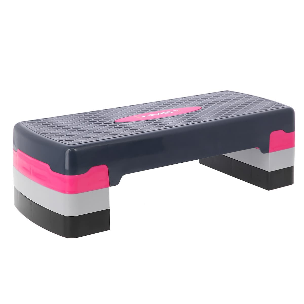 Step do aerobiku fitness HMS różowo-szary regulowany