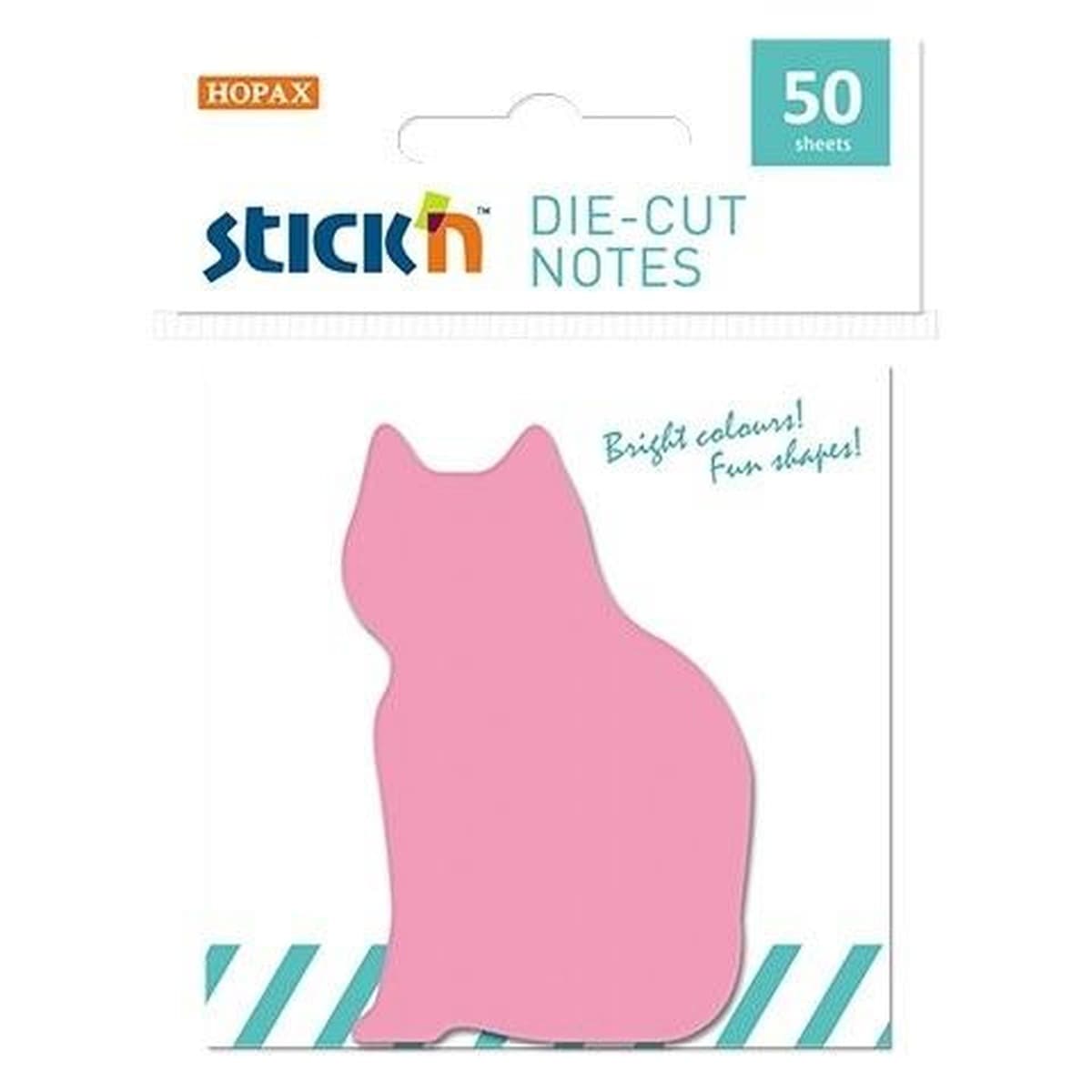 Stick'n Notatnik samoprzylepny Kot, 50 kartek różowych