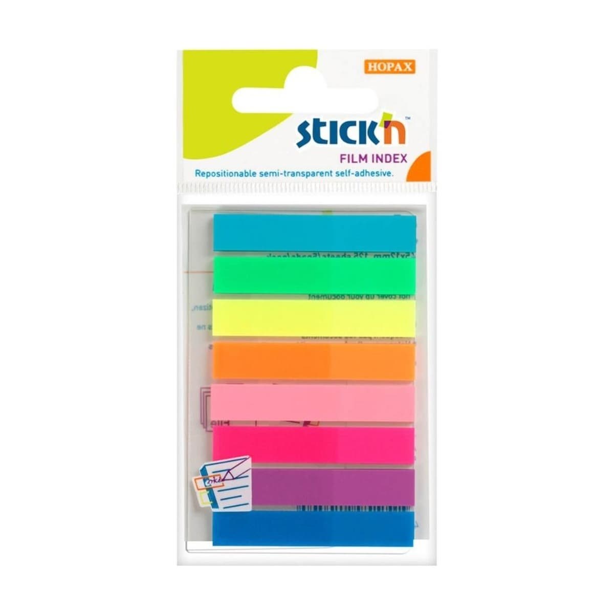 Stick'n Zakładki indeksujące samoprzylepne, mix 8 neonowych kolorów