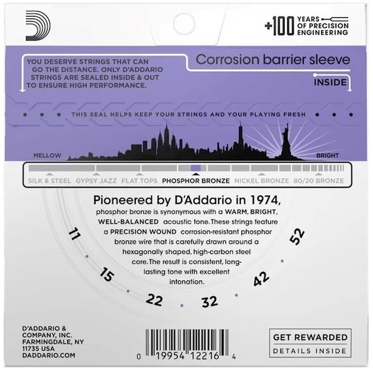 Struny do gitary akustycznej D'Addario EJ26 6 sztuk