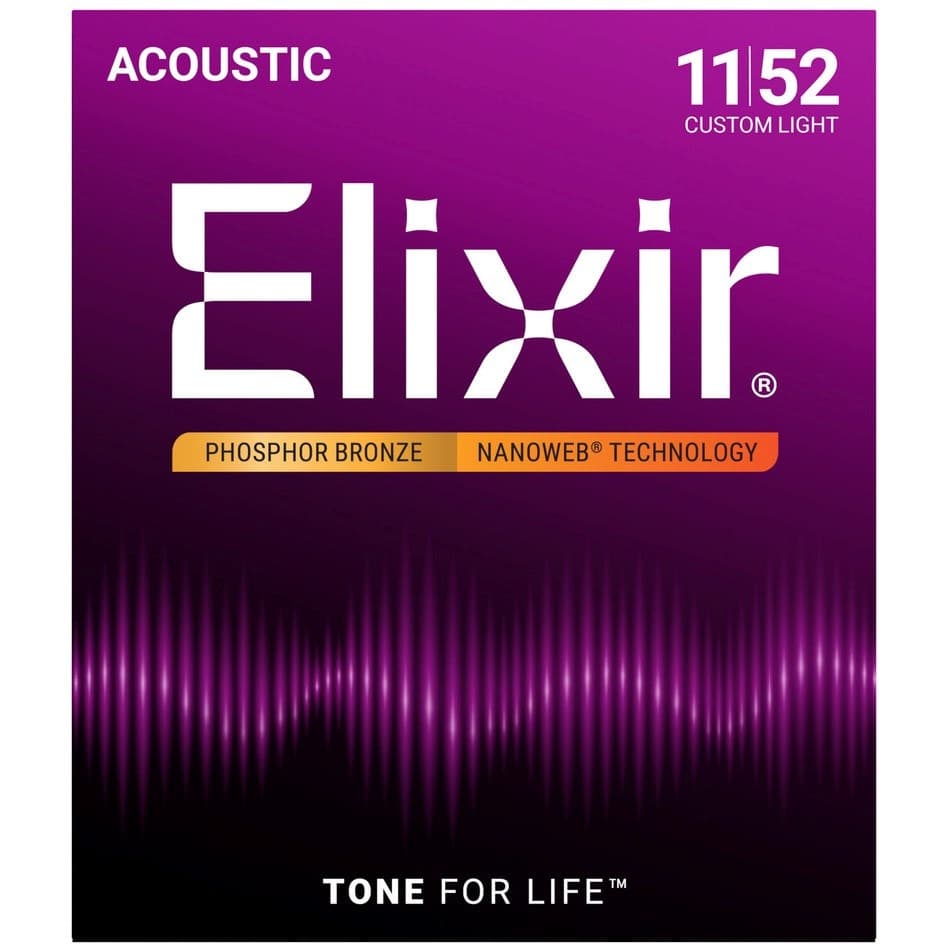 Struny do gitary akustycznej Elixir Phosphor Bronze Custom Light 11-52