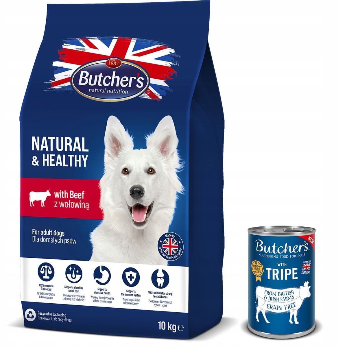 Karma sucha dla psów Butcher's Natural & Healthy z wołowiną 10 kg