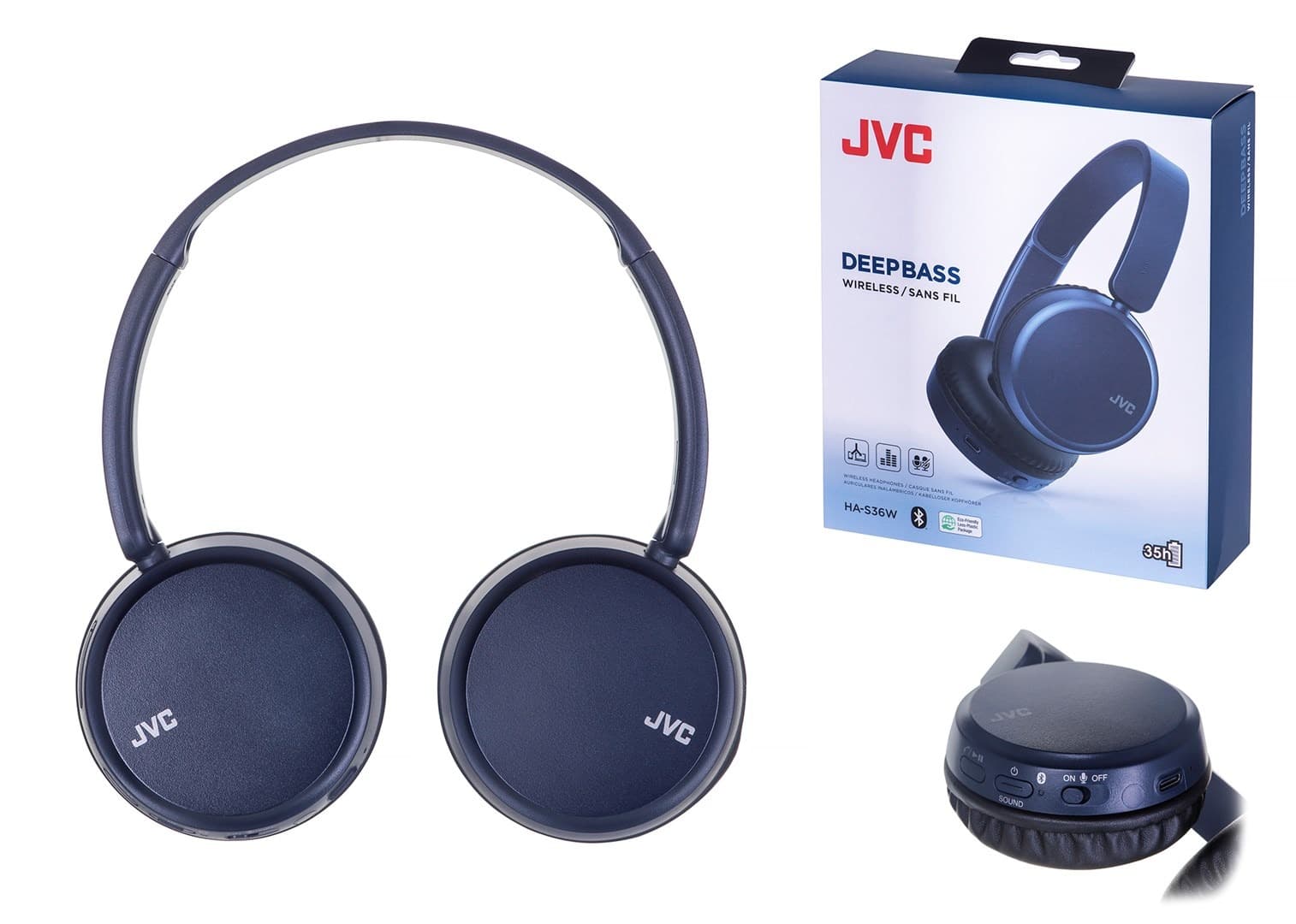 Słuchawki bezprzewodowe JVC Bluetooth niebieskie