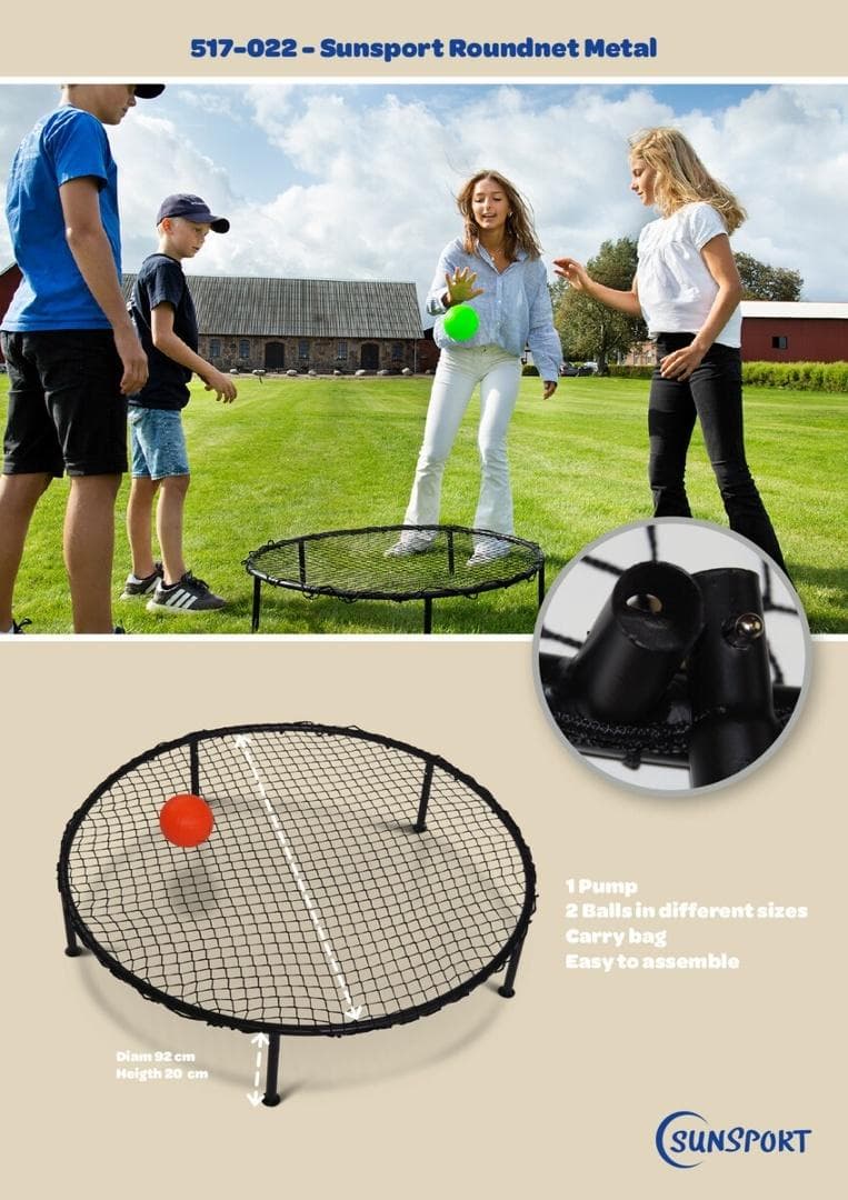 Zestaw do gry Roundnet Metal Bex Sport z 2 piłkami i pompką