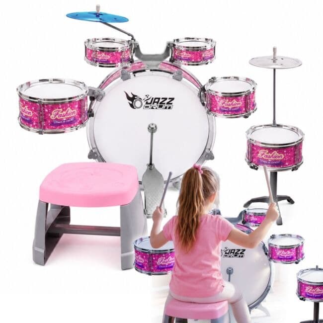 Suprimo K-Drums 3 różowa perkusja dla dzieci zestaw