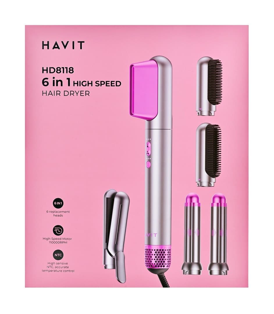 Havit Suszarka do włosów HD8118-EU szaro-różowa