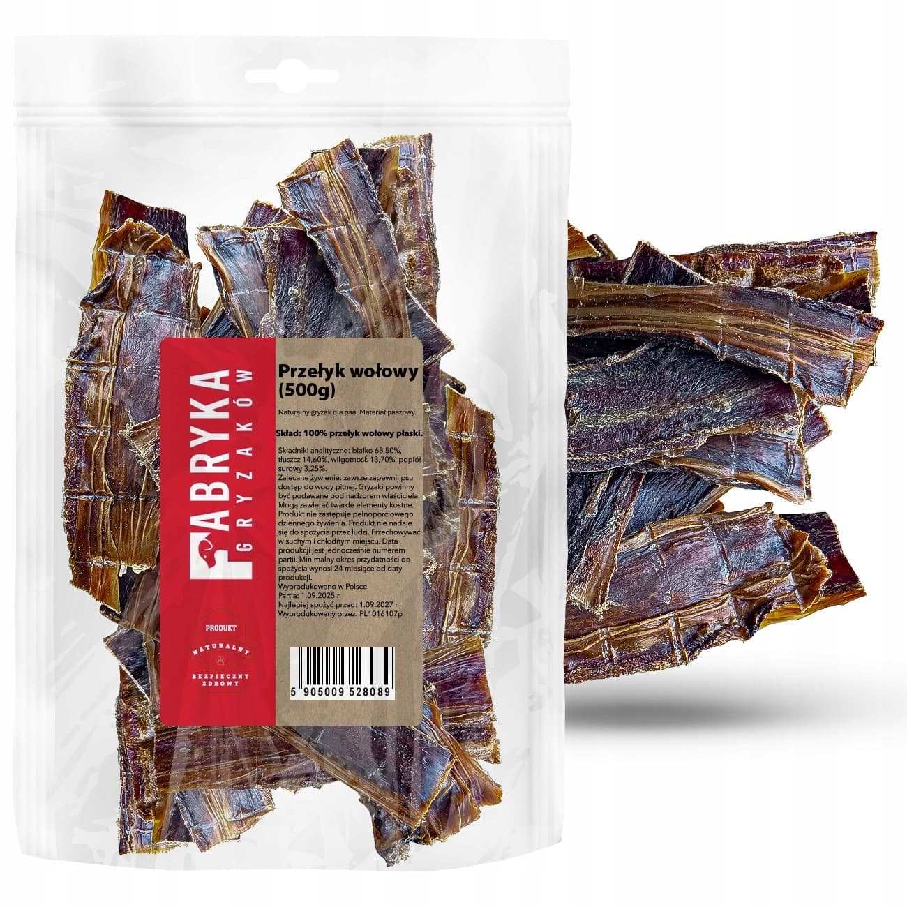 Przysmak dla psa Petitto suszone przełyki wołowe okrągłe 1 kg