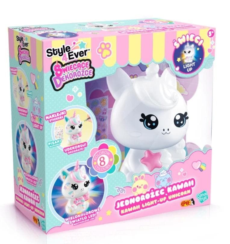 Świecące dekorożce DIY Jednorożec kawaii