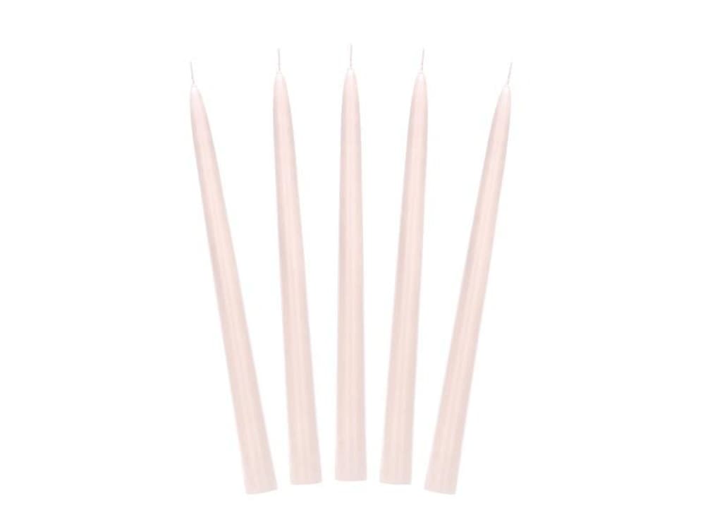 Świece stożkowe matowe nude 24 cm 10 sztuk