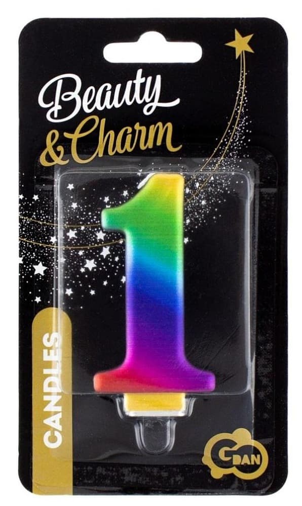 Świeczka cyfra 1 Beauty&Charm Galaxy 8 cm