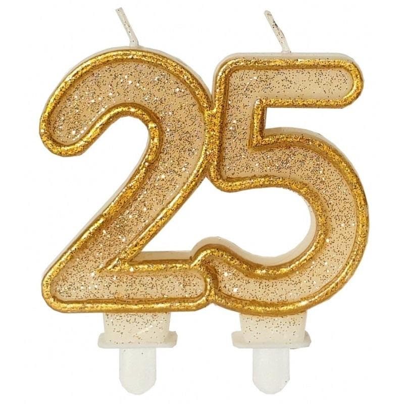 Świeczka Urodzinowa 25 z brokatem