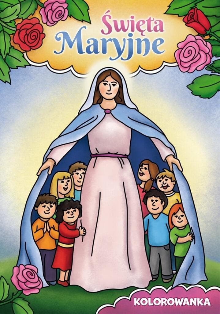 Kolorowanka edukacyjna Święta Maryjne dla dzieci