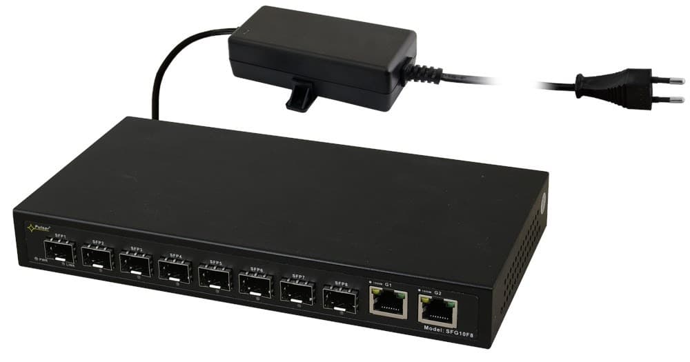Przełącznik optyczny 8xSFP 2xRJ45 PULSAR SFG10F8