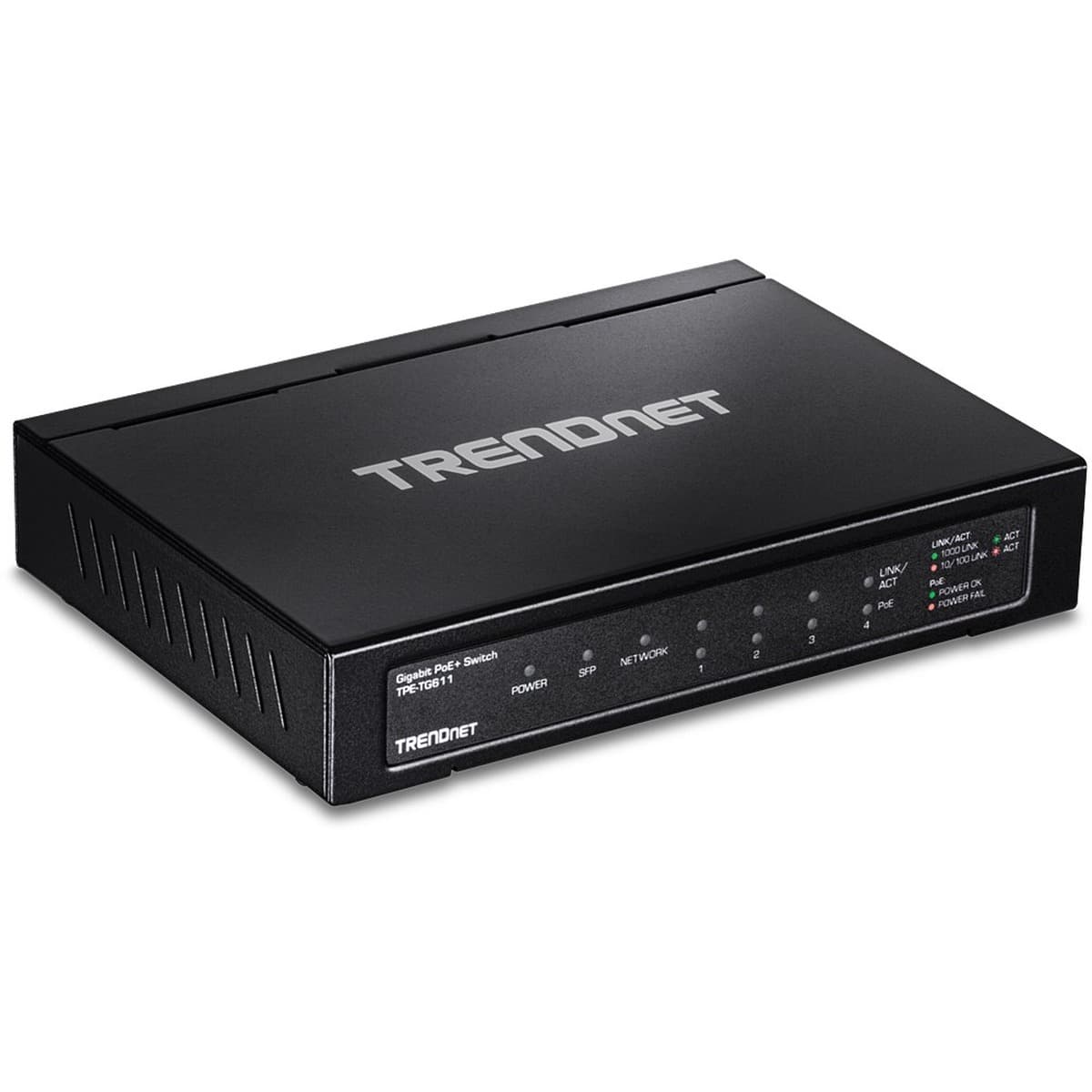 Switch sieciowy TRENDnet 6-portowy Gigabit PoE+ 65W, metalowa obudowa