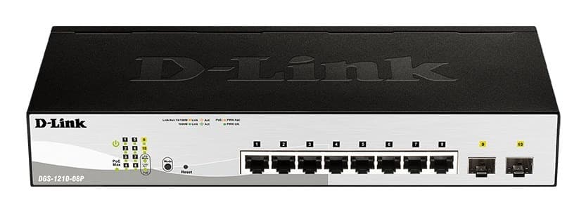 Przełącznik 8-portowy Gigabit Ethernet D-Link DGS-1210-08P zarządzalny z PoE