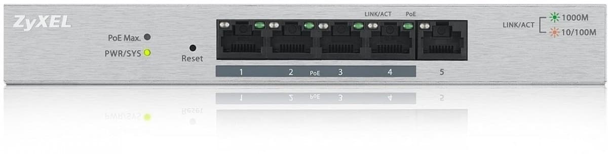 Switch Zyxel GS1200-5HP 5-portowy Managed Gigabit PoE+ v3